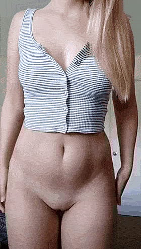 Blond Babes Show Off Their Stripe Shirts'