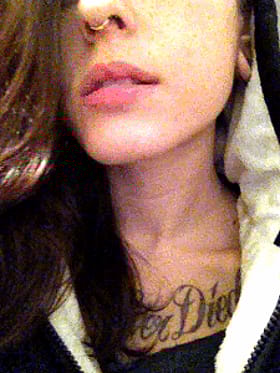 Amateur Teen's Sizzling Hot Tattooed Chest'