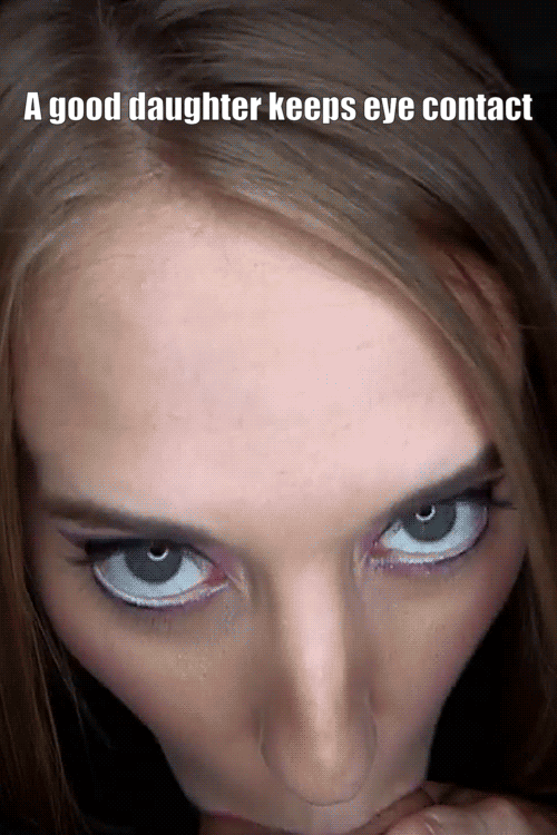 Blowjob from my teen daughter with eye contact picture 1 of 1
