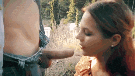 Blowjob from a Brunette Teen in Public picture 1 of 1