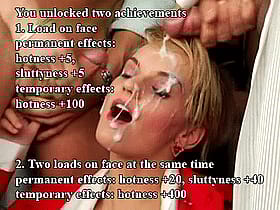 Two Loads on Face at the Same Time: Caption, Cumshots, Group Sex'