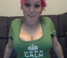 Pink Hair Big Tits Motorboat: Keep Calm and Boob on picture 1 of 1