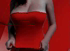 Big Tits Babe Exposes Her Red Lingerie'