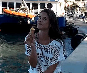 Babes, Sexy Teen Eating Ice Cream by the Water'