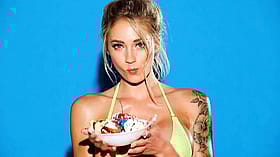 Blonde Babes with Big Tits Serving Ice Cream'