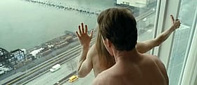 Celebrity Naked Against Glass Window'
