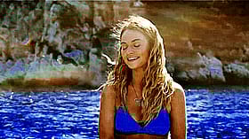 Blonde British Celebrity Lily James Poses for Sexy Mamma Mia Shot'
