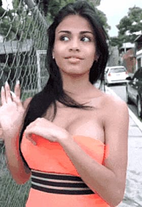 Big Tits Flashing Boobs: Amateur Latina Showing Off Her Tits GIF'