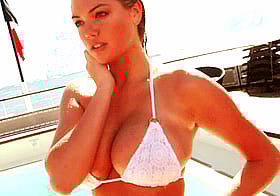 Big Tits Babe in White Bikini'