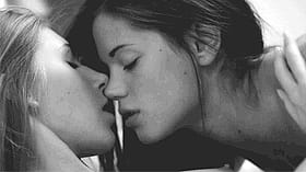 Lesbian Sex: Two Hot Chicks Kissing and Licking Each Other'