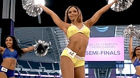 Amateur Cheerleader Flashes Non-Nude Booty at Semi-Finals'