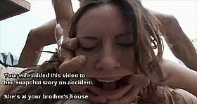 Cheating Brunette Wife Gets Fucked Face by Brother's House'