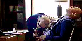 Blonde Blowjob Babe Gets Fully Clothed Cock Sucking in the Office'