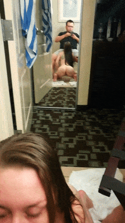 Brunette Babe Gives Amateur Blowjob in Bedroom picture 1 of 1