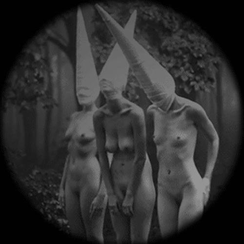 WTF Nude Horror: Three Weird Naked Figures Standing in the Woods picture 1 of 1