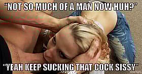 Blonde Blowjob Bully Dominated Sissy: Keep Sucking That Cock'