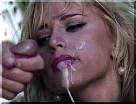 Cock Sucker Gets Cumshots from Slut'