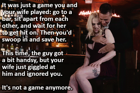Cuckolded at the Bar: Groping Hands and Teasing Captions picture 1 of 1