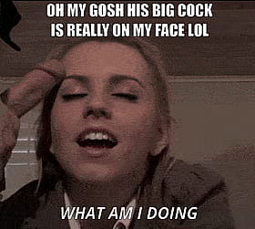 Oh My God, His Big Cock Is Really On My Face LOL'