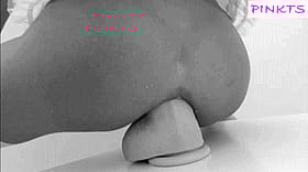 Massive Dildoing: Girl Masturbating with Big Toys'