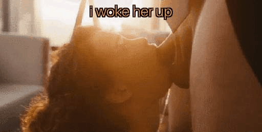 I woke her up: A sloppy, face-fucking blowjob with curly hair picture 1 of 1