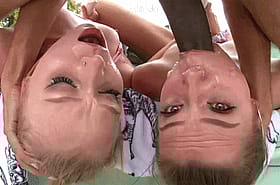 BBC Whore Gets Face Fucked by Two Interracial Threesome Sluts'