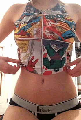 Teen's Titty Tank Top: A Comic Book Themed Busty Babe's Busty Bustier'