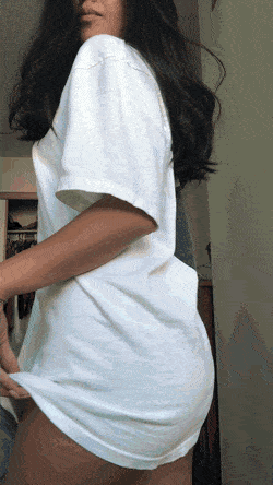 Brunette Ass in White T-shirt picture 1 of 1