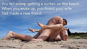 Getting a Sun Tan on the Beach: Missionary Sex Captions'