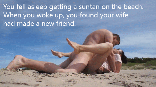 Getting a Sun Tan on the Beach: Missionary Sex Captions picture 1 of 1