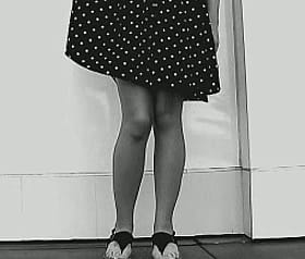 Dress Panties - Sexy Polka Dot Dress with Black Heels'