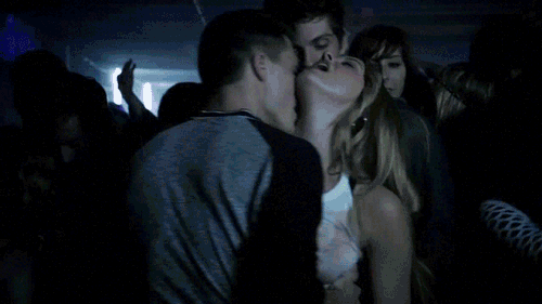 Gang Bang Sex Party: Two Men and a Woman in a Dark Room picture 1 of 1