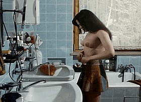 Vintage Nude Scene in Bathroom: Teen Girl Exposed'