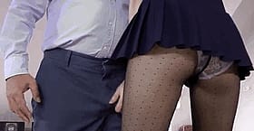 Beauty Ass in a Mini Skirt: Nylons and Stockings'