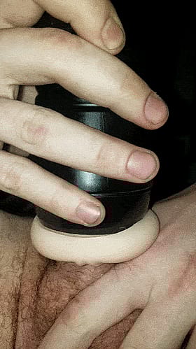 Solo Male Masturbation with a Pussy Toy'