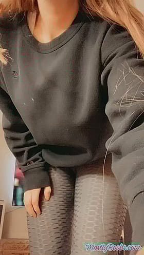 Filling up my sweater with this 6 foot tall titty drop