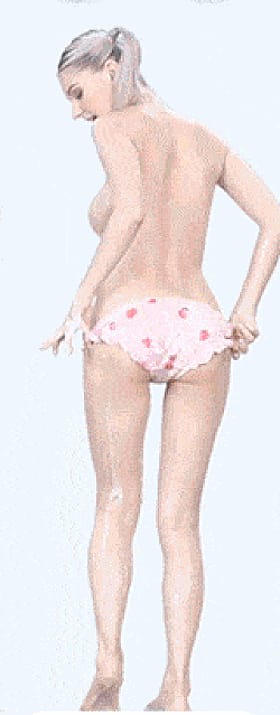 Blonde Teen in Pink Panties Exposes Her Pussy'