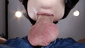 Brunette Blowjob Babe Gives A Sensual Suck'