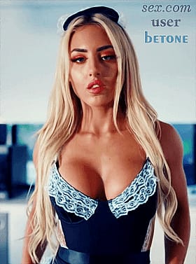 Blonde Amateur Maid in Blue Lace Bra'