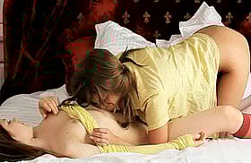 Hot Babes Kissing Stomach: Gorgeous Titties and Lesbian Pornstar Fun'