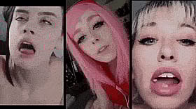 Ahegao Teen Pink Hair: 3 Girls, 3 Different Looks, 1 Sensual Moment'