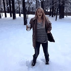 Blonde Girlfriend's Snowy Adventure'