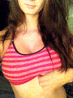 Big Tits, Hot Chick: Pink Striped Tank Top'
