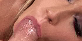 Blonde Babe Gets Cum in Her Mouth'