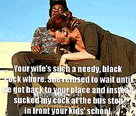 BBC Whore Gets Fucked By A Black Bitch At The Bus Stop'