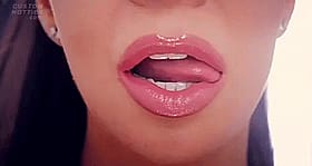 Brunette Babe's Pink Lips: A Sensual Taste of Sex'