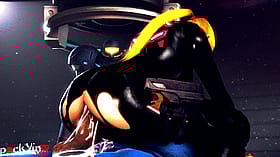 Blonde Babe in Megaman Uniform Gets Fucked by Samus'
