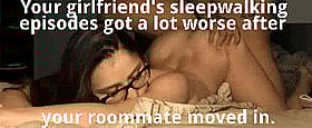 Brunette Girlfriend's Sleepy Cuckold Movement'