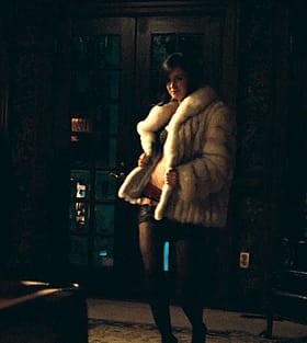 Celebrity Lingerie Model Strips Down in White Faux Fur Coat'