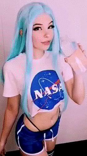 Belle Delphine's Blue Hair Ahegao: Wet and Wild'